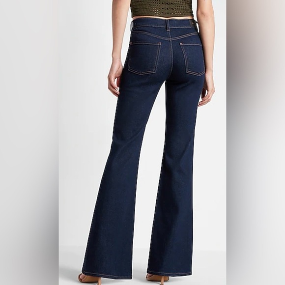 Express 70S Flare Mid Rise Jeans Size 8L - Picture 3 of 10